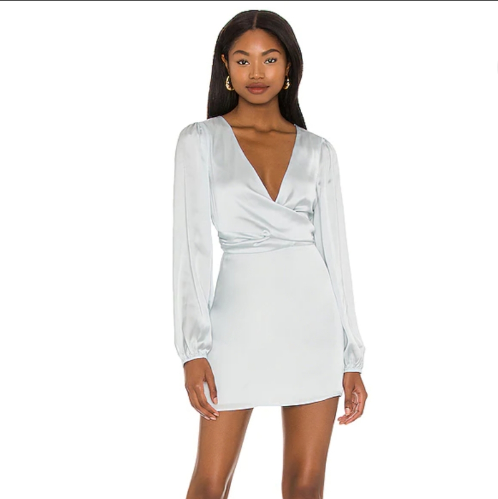 Revolve Desi Mini Dress in Faded Blue